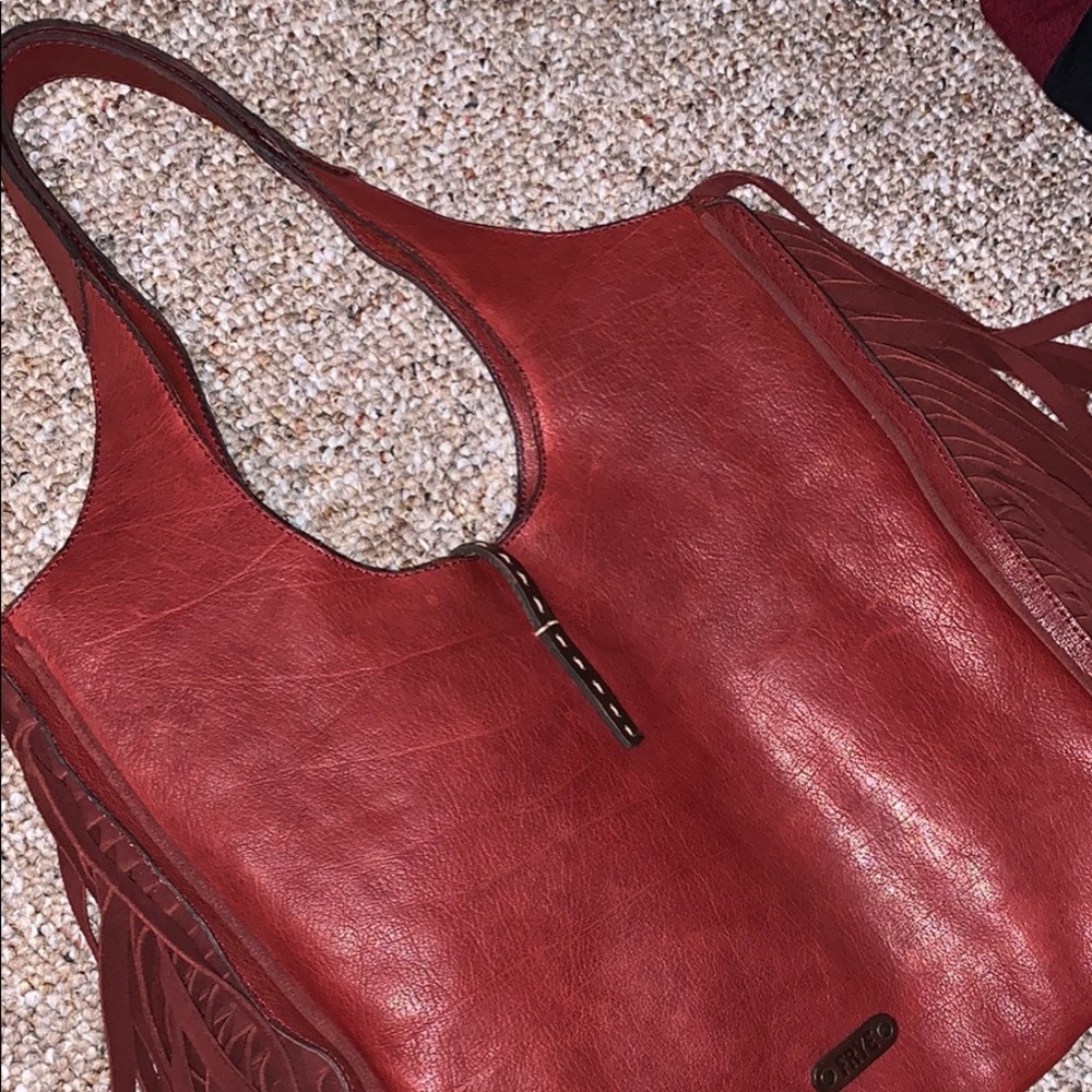 RARE Red Leather Farrah Frye Bag